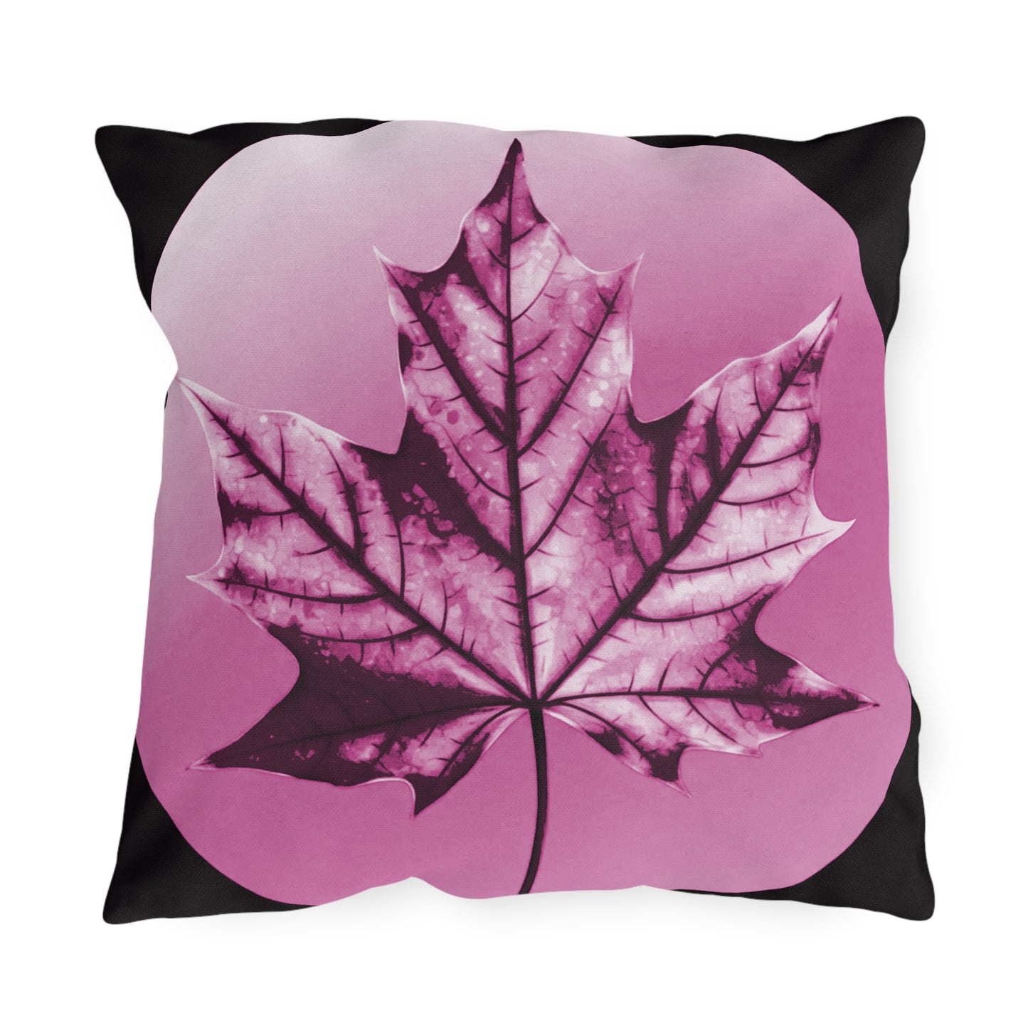 Magenta Maple Leaf 18" x 18" Outdoor Pillow