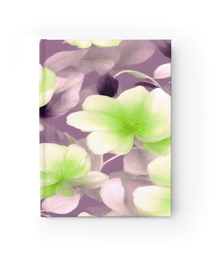 Lime Lavender Floral Bunch Journal - 128 Ruled Line pages, 5" x 7"