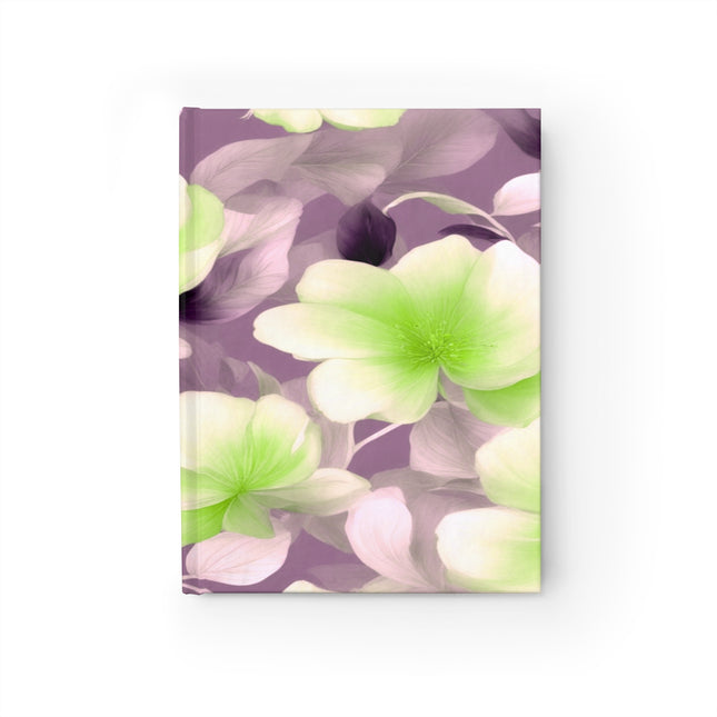 Lime Lavender Floral Bunch Journal - 128 Ruled Line pages, 5" x 7"