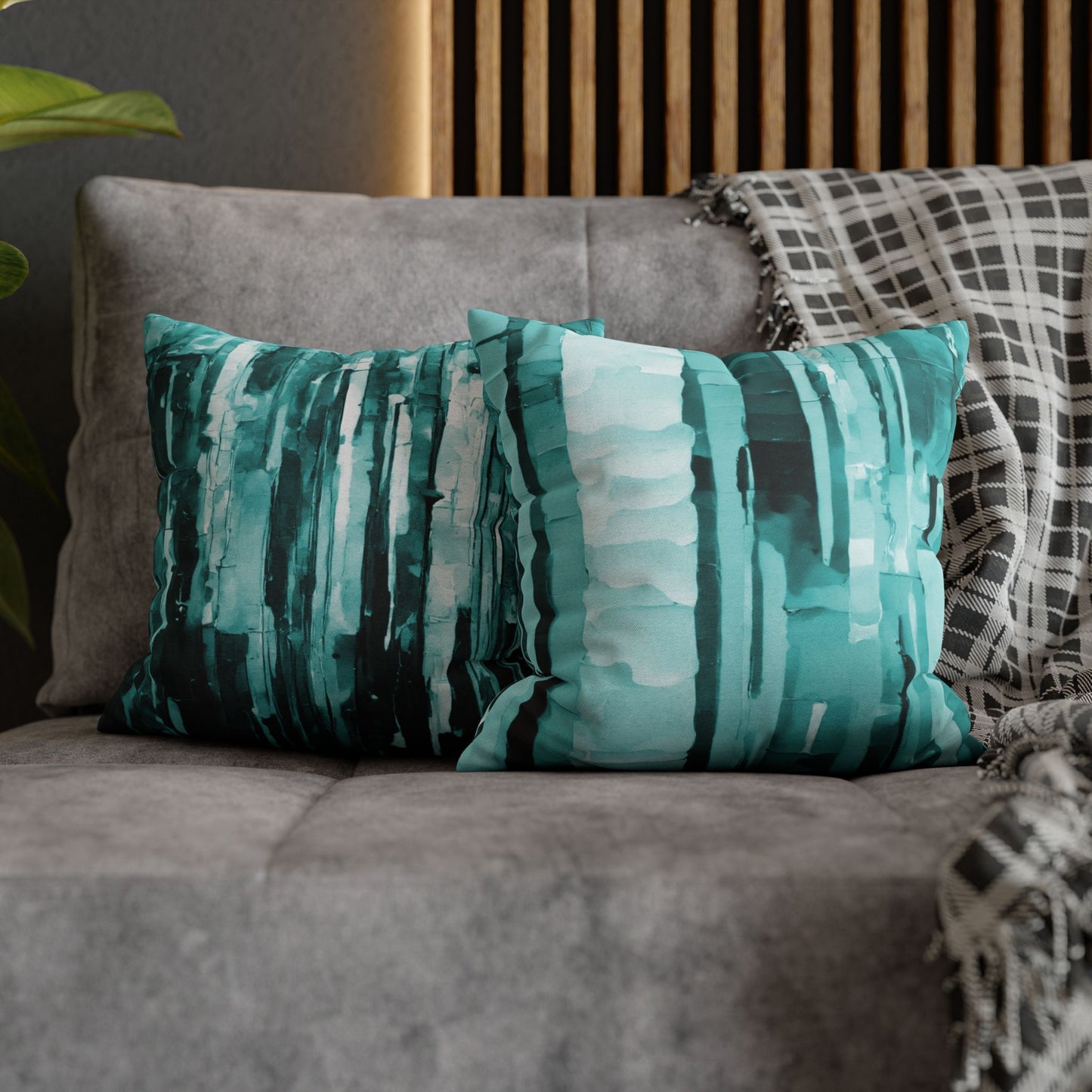 Striped Tif Spun Polyester Square Pillowcase, 14" x 14"