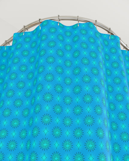 Light Blue Star-crossed Bodies Shower Curtain, 71" x 74"