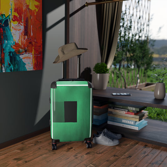 Mint Shadow Small Suitcase with built in lock, 4 double-wheels, telescopic handle, and ABS back hard-shell