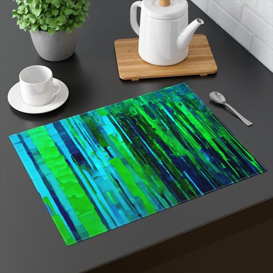Striped Blue Green Placemat, 1 pc