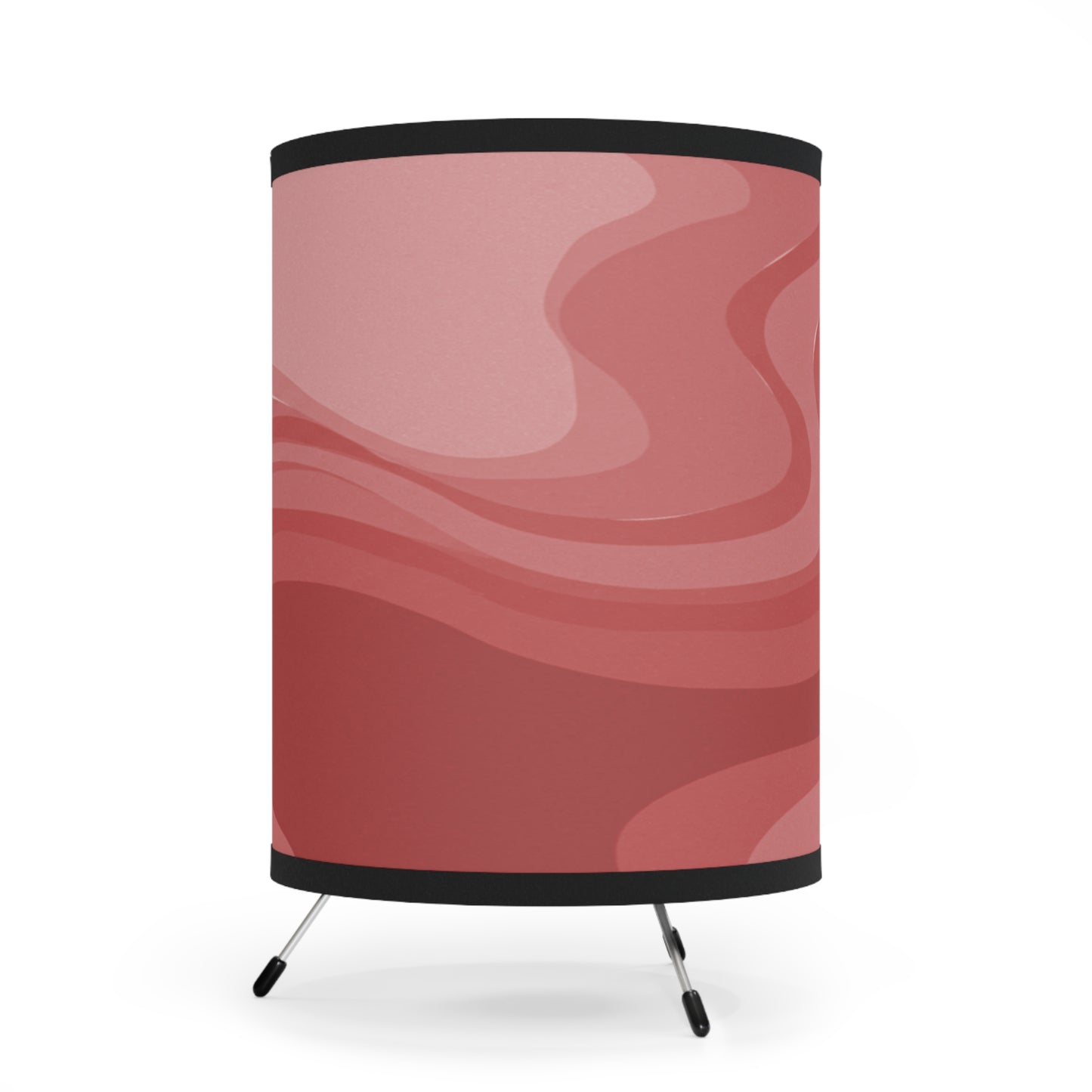 Power Red Wavey Tripod Lamp with High-Res Printed Shade, US\CA plug