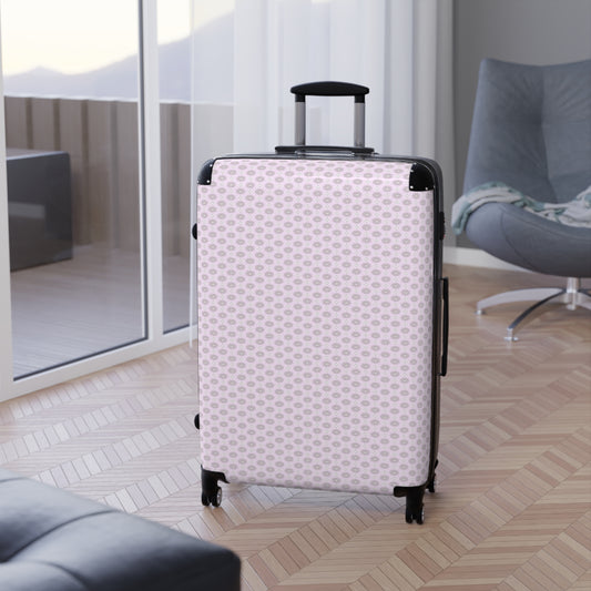 Pink Mornings Star-crossed Bodies Large Suitcase with built in lock, 4 double-wheels, telescopic handle, and ABS back hard-shell