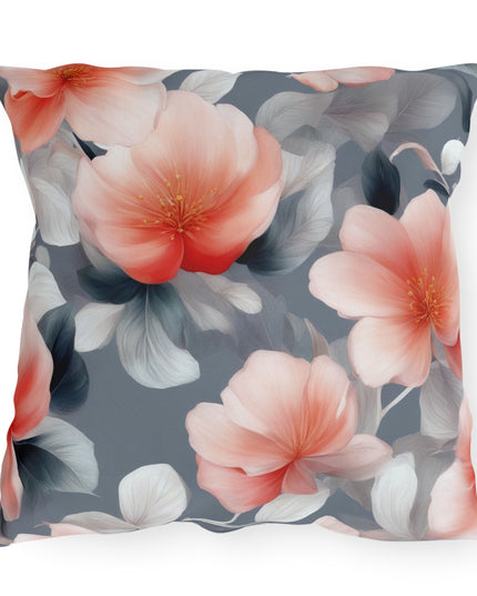Red Blossom Floral Bunch 20" x 20" Outdoor Pillow