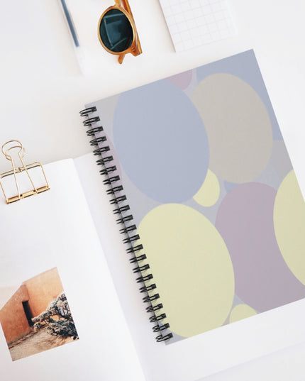 Pastel Soft Blue and Soft White Patches Spiral Notebook - Ruled Line, 6" x 8", 118 pages