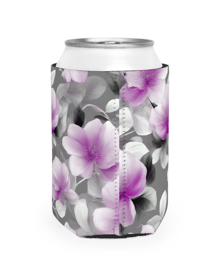 Purple Blossom Floral Bunch 12 oz Can Cooler Sleeve