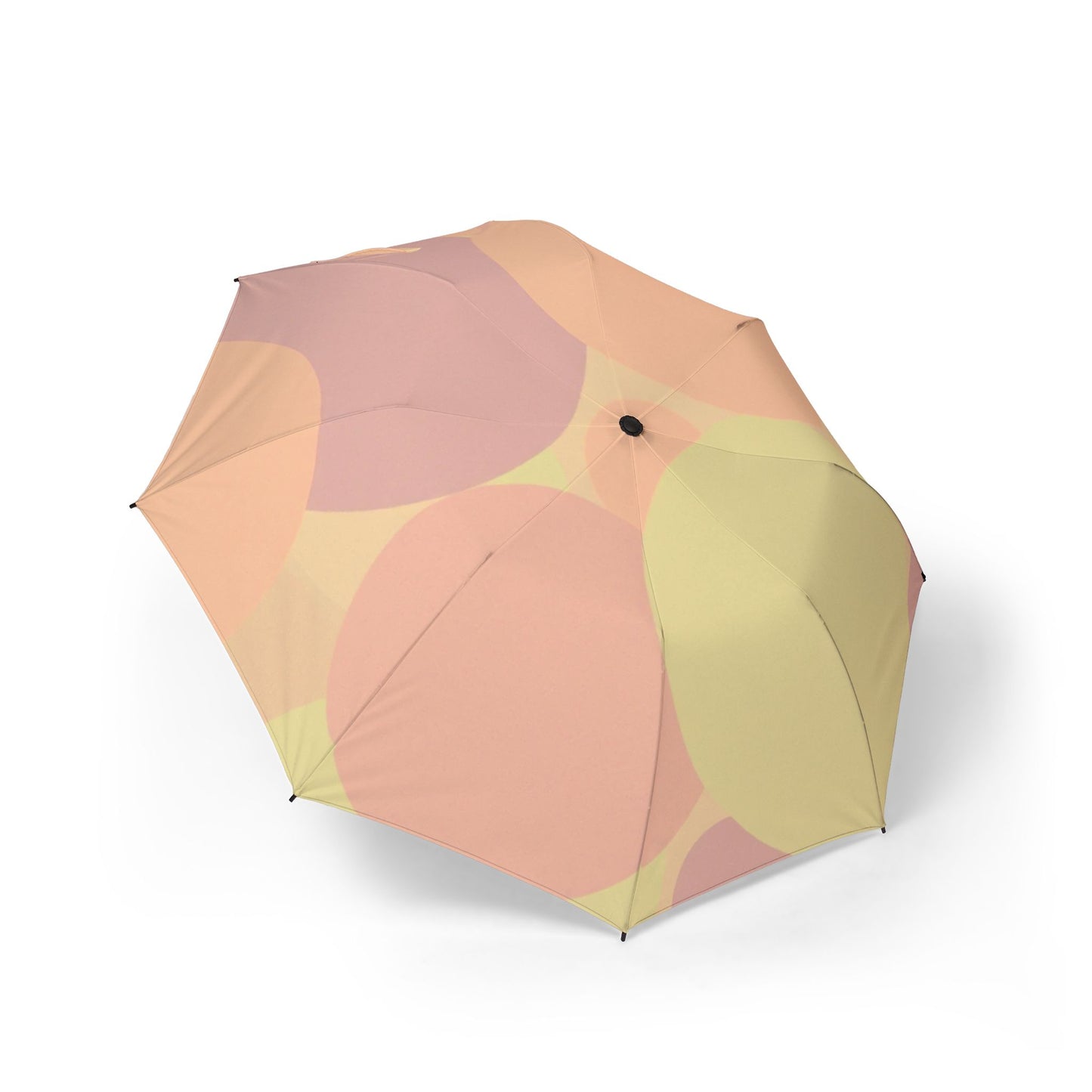 Pastel Hot Peach Patches Foldable Umbrella - Compact & Chic