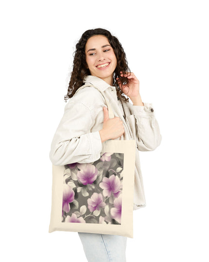 Purple Blossom Floral Bunch Cotton Canvas Tote Bag