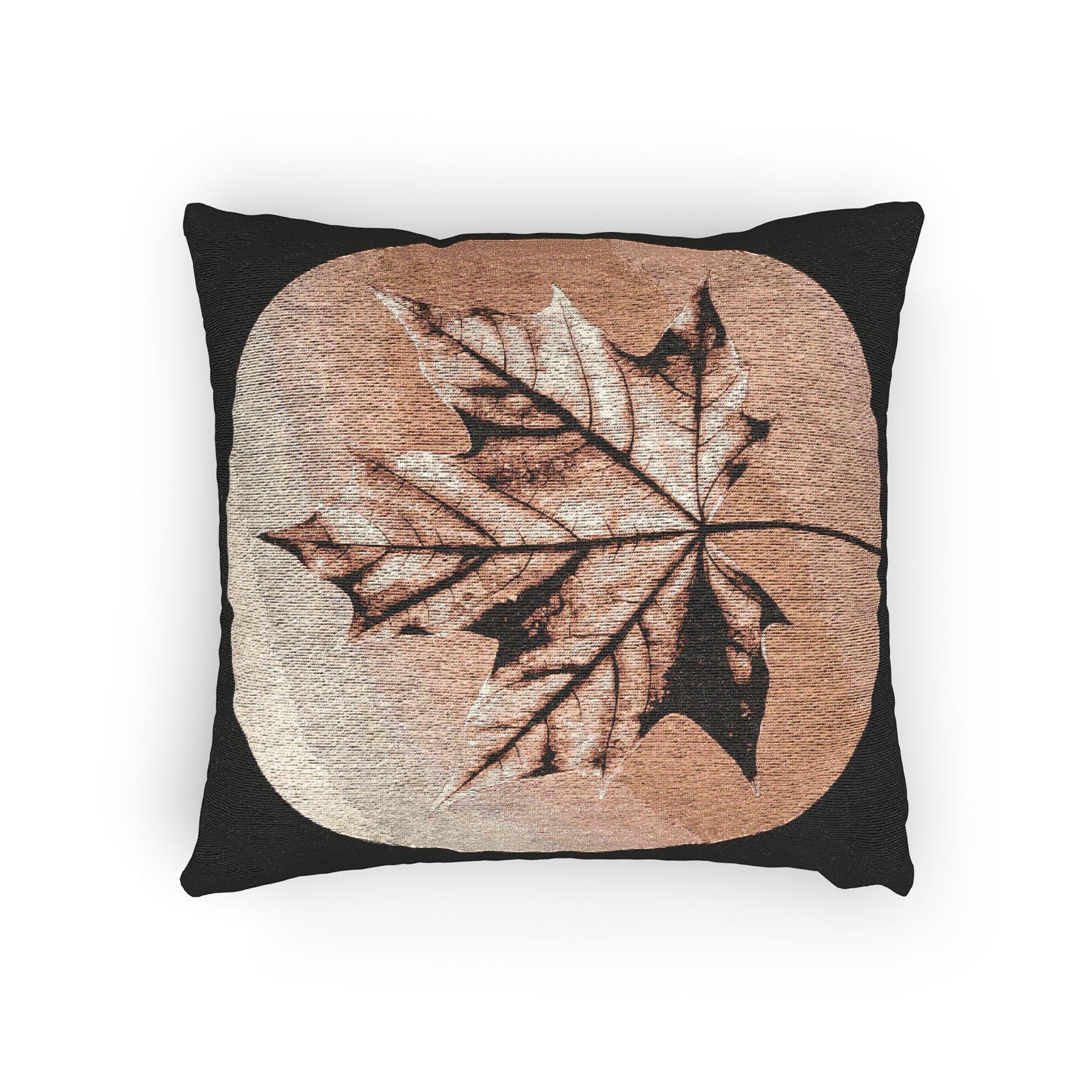 Soft Maple Leaf Woven Pillow, 17" x 18"