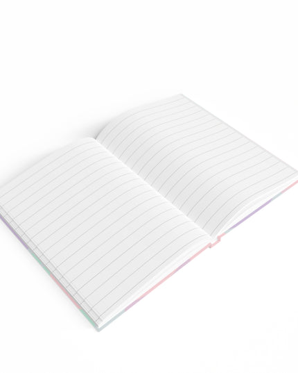 Pastel Peach and Soft Green Patches 5" x 7" Journal - 128 Ruled Line pages