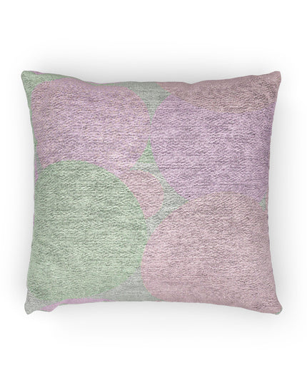 Magenta and Tan Patches Woven Pillow, 17" x 18"