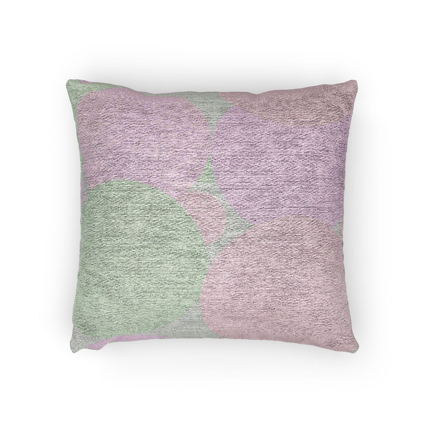Magenta and Tan Patches Woven Pillow, 17" x 18"