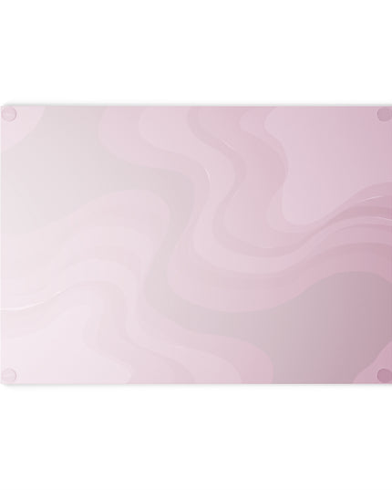 Pinky Mauve Wavey 8" x 11" Glass Cutting Board