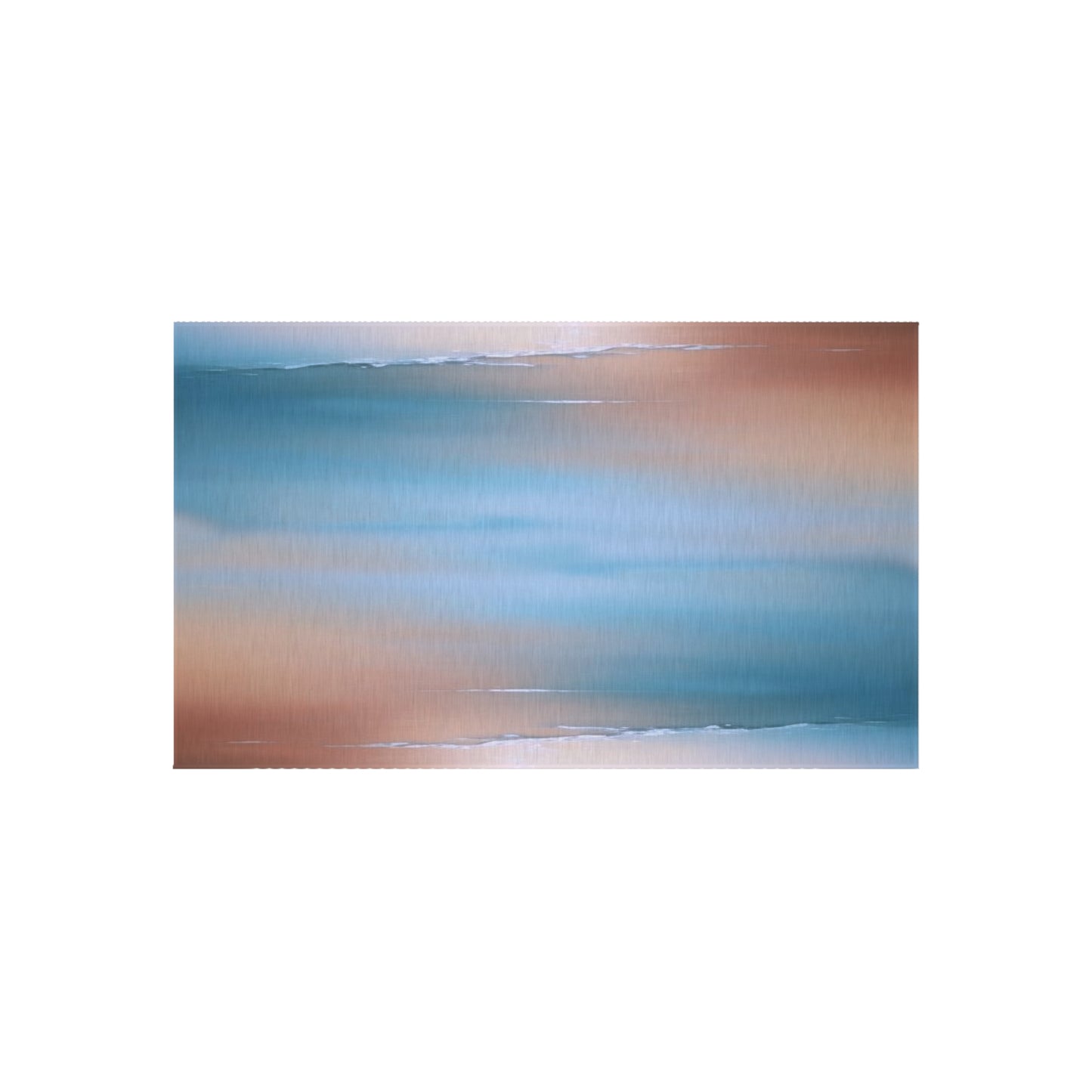 Blue Sea Peach Fog Outdoor Rug, 36" x 60"