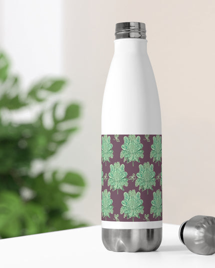 Mint Green Floral Butterflies 20oz Insulated Water Bottle