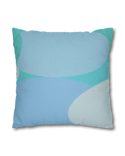 Pastel Tan and Tif Patches Spun Polyester Square Pillowcase, 14" x 14"