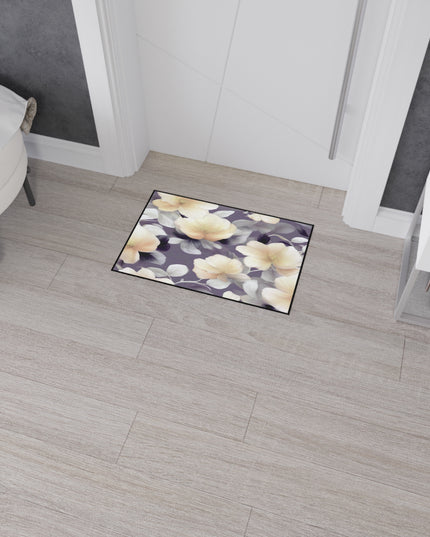 White Blush Floral Bunch Heavy Duty Floor Mat, 18" x 27"
