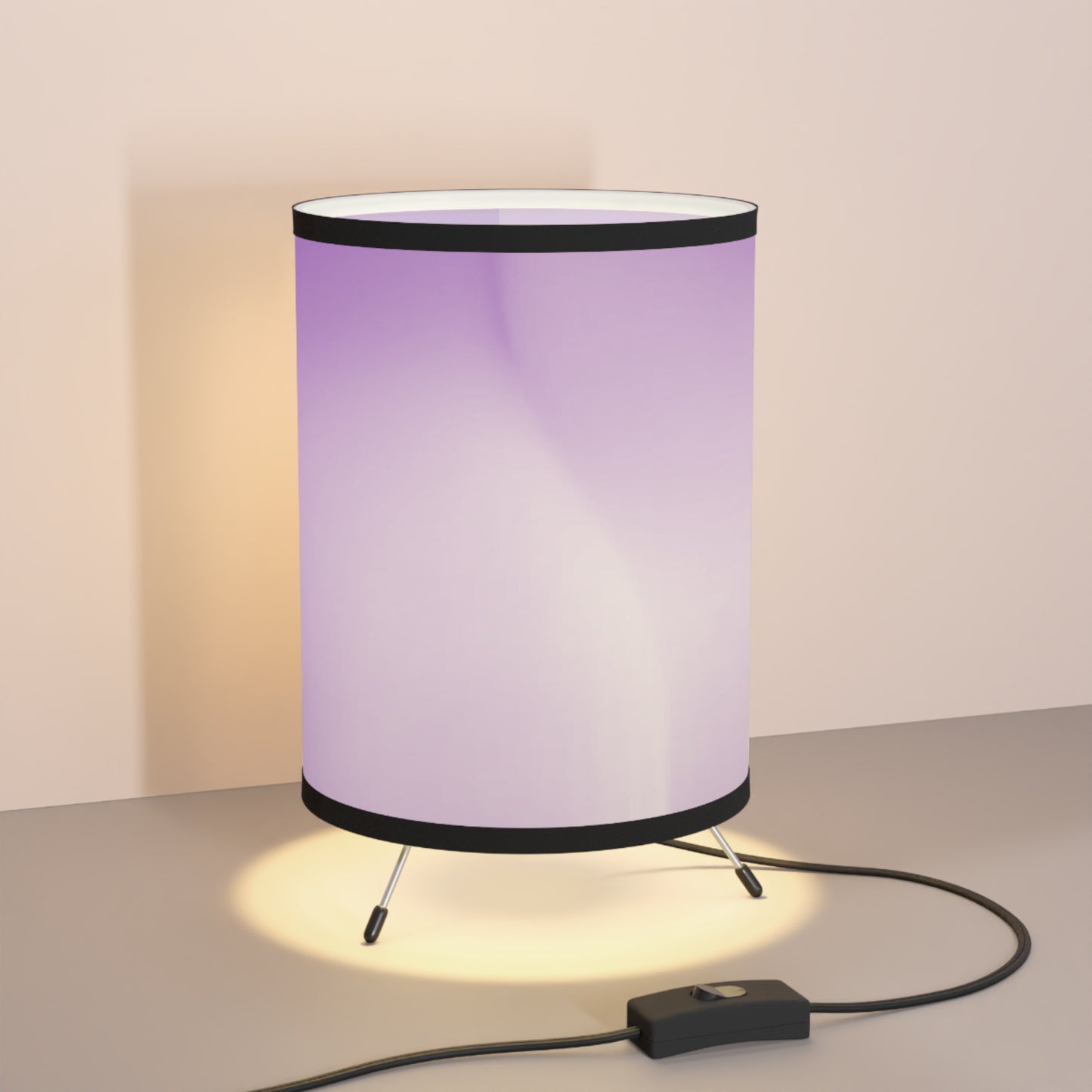 Soft Lavender Fade Tripod Lamp with High-Res Printed Shade, US\CA plug