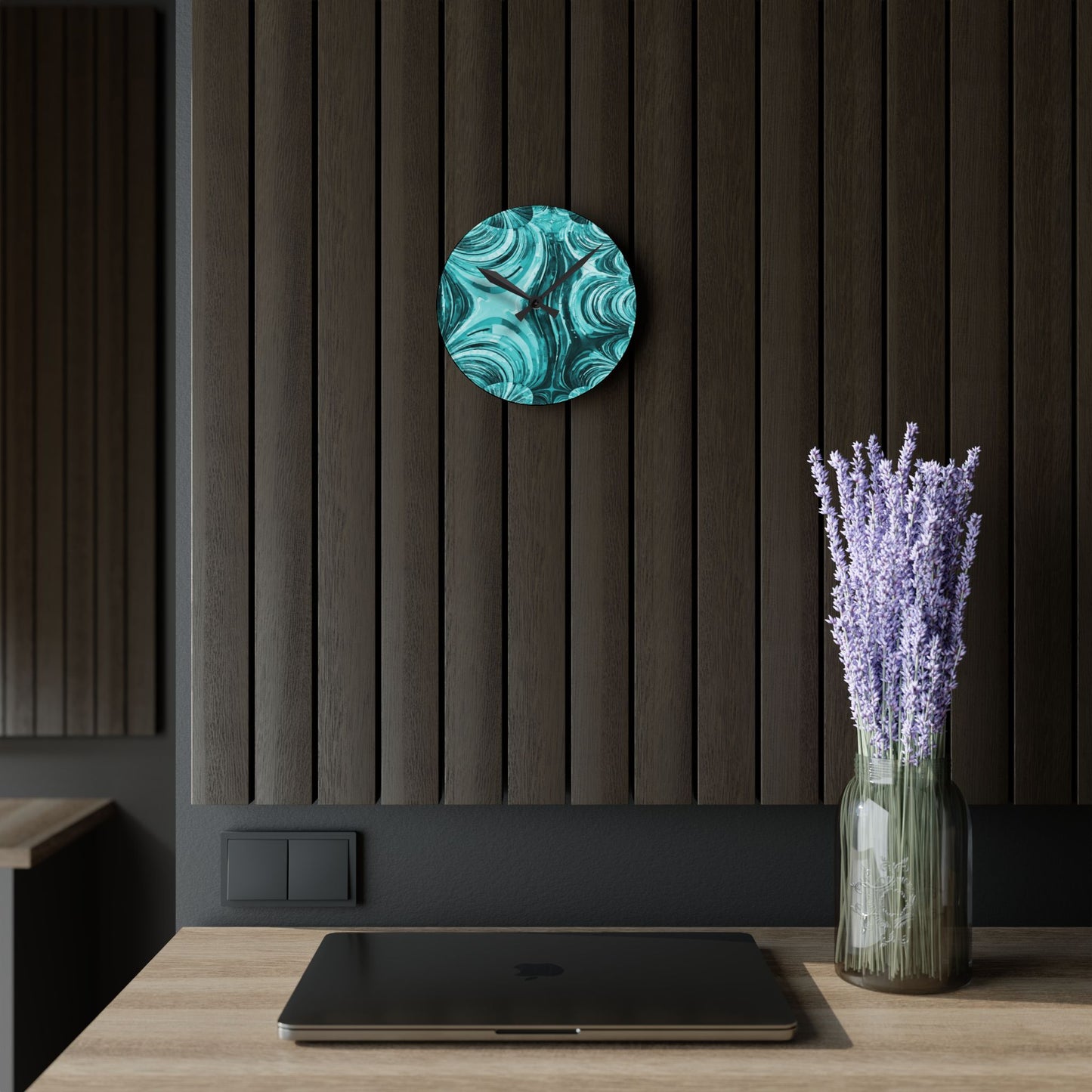 Uzi Spiral Tif Acrylic Round Wall Clock, 8" x 8"