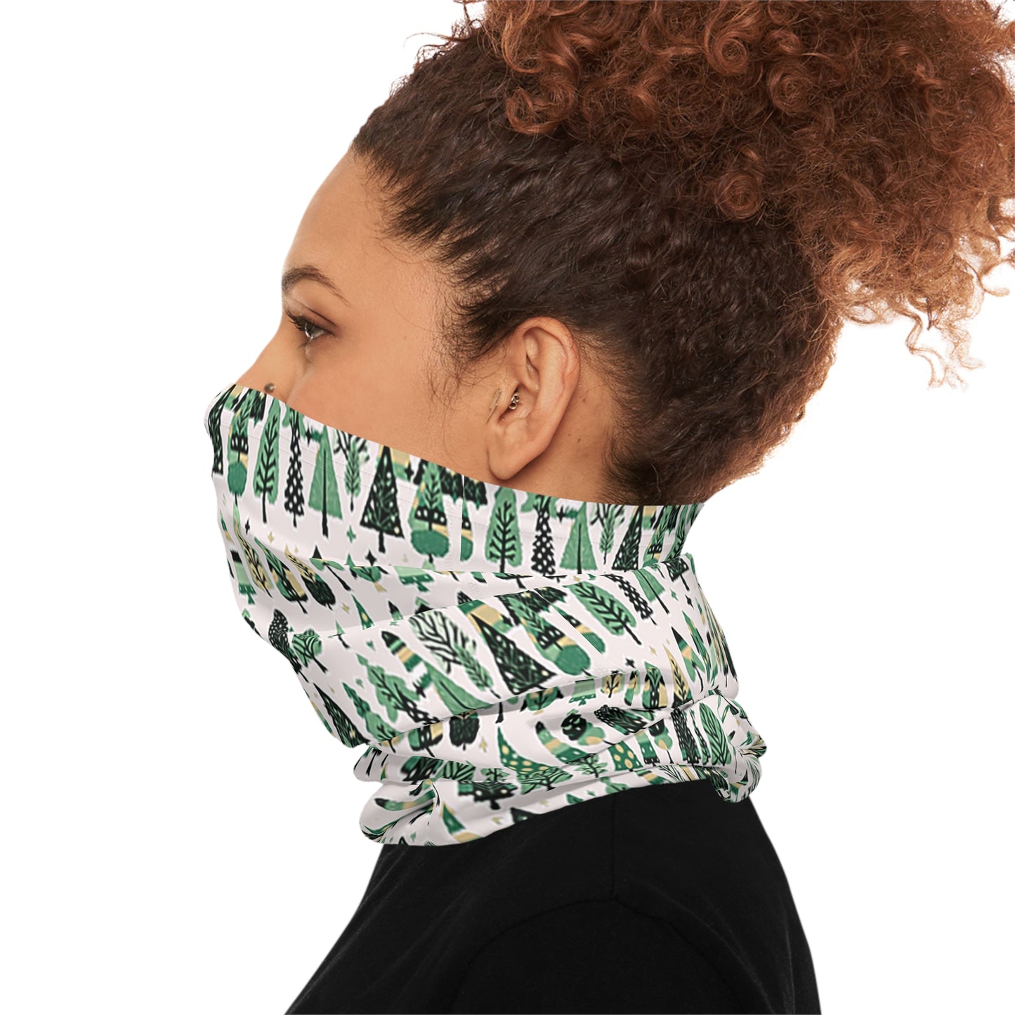 Mini Vintage Green Trees Lightweight Neck Gaiter