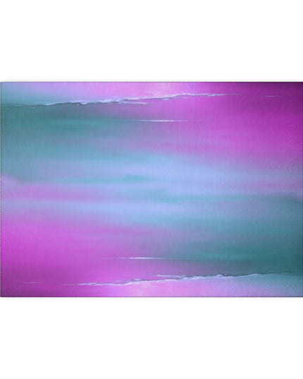 Dark Blue Green Sea Purple Fog 8" x 11" Glass Cutting Board