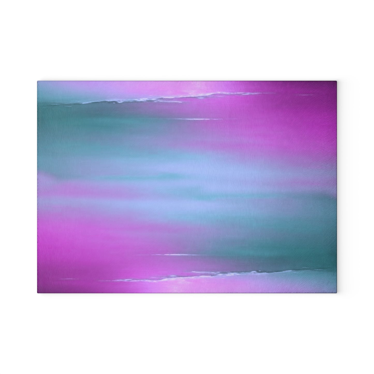 Dark Blue Green Sea Purple Fog 8" x 11" Glass Cutting Board