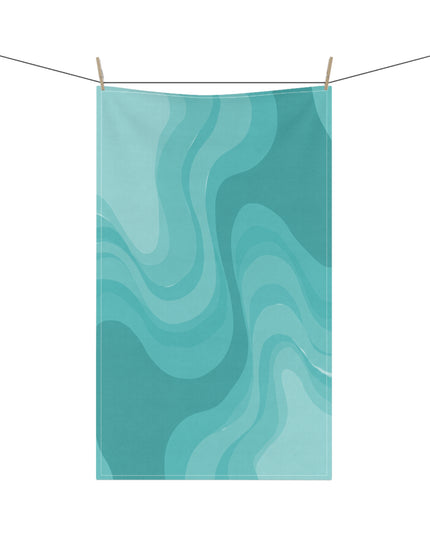 Tif Green Wavey Tea Towels (cotton, poly), 18" x "30