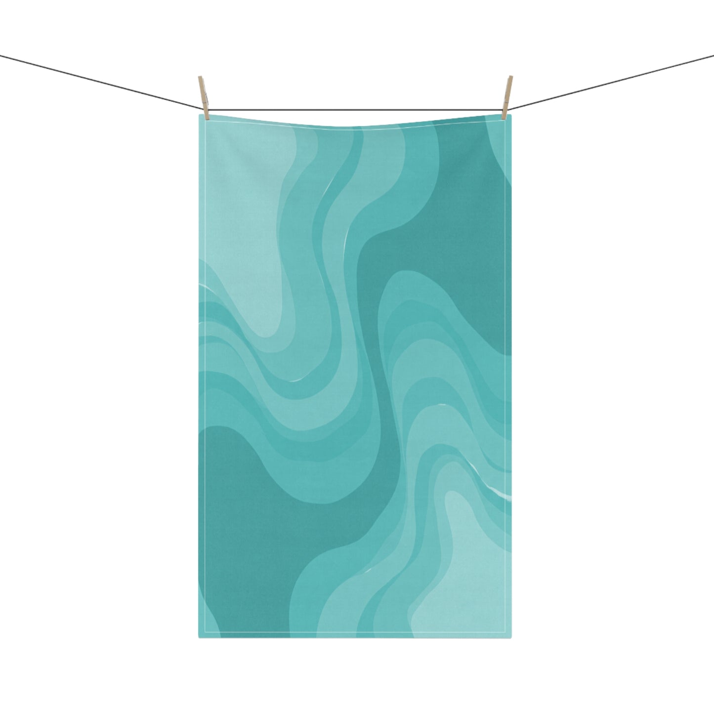 Tif Green Wavey Tea Towels (cotton, poly), 18" x "30