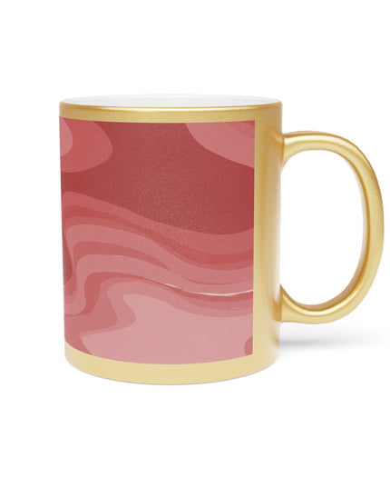 Power Red Wavey 11 oz Metallic Mug (Silver\Gold)