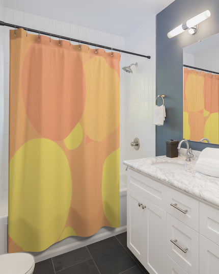 Pastel Bright Oranges Patches Shower Curtains, 71" x 74"