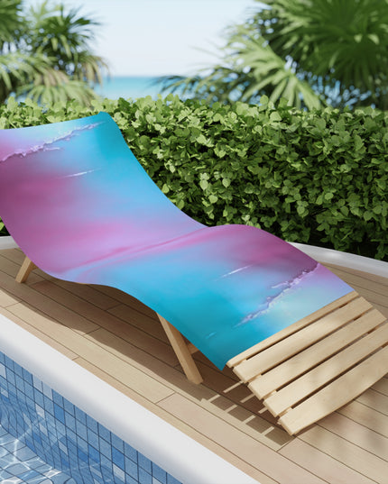 Wine Sea Blue Fog Beach Towel, 30" x 60"