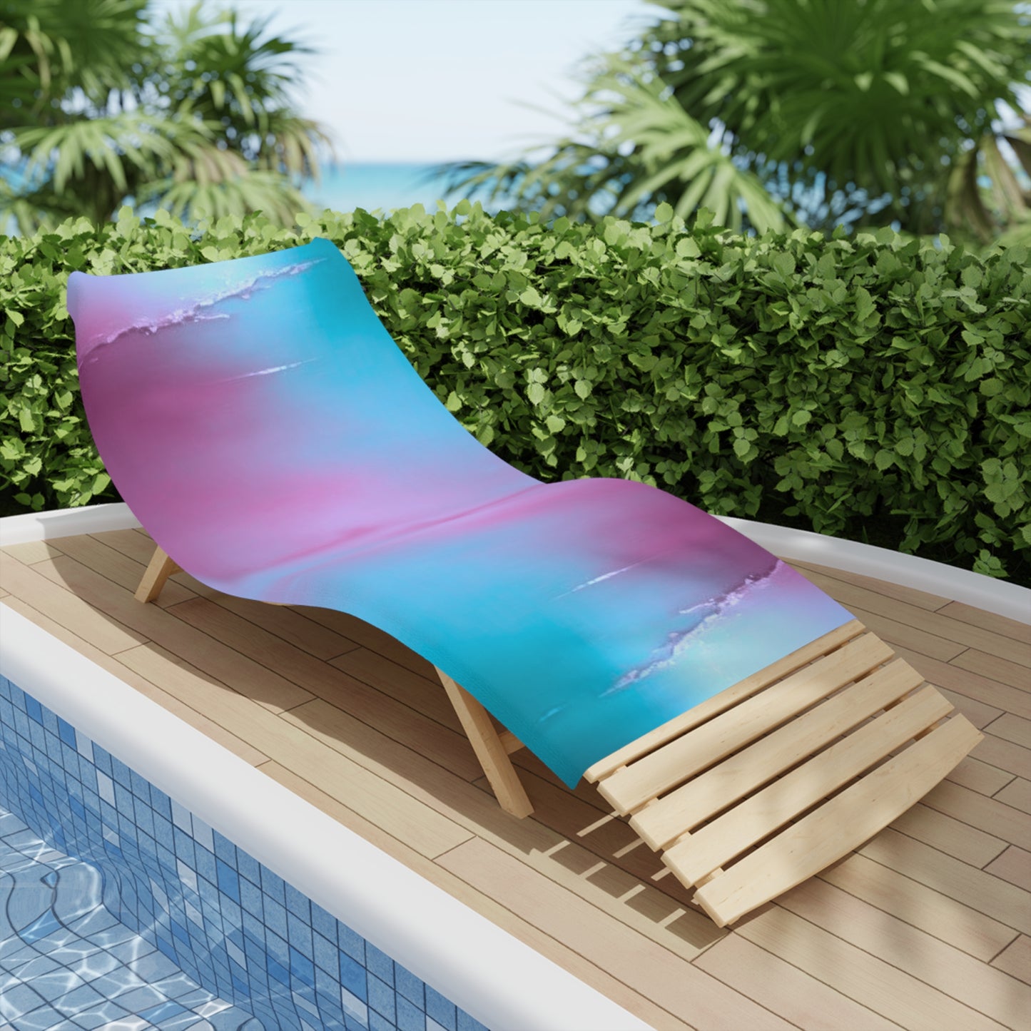 Wine Sea Blue Fog Beach Towel, 30" x 60"