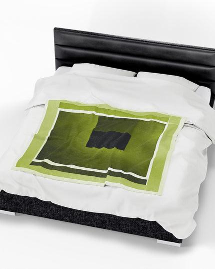 Lemongrass Shadow Velveteen Plush Blanket, 50" x 60"