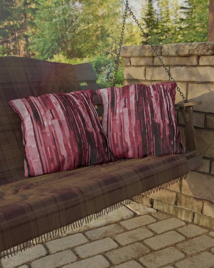 Striped Ruby 20" x 20" Outdoor Pillow