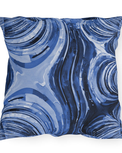 Uzi Spiral Deep Blue 20" x 20" Outdoor Pillow