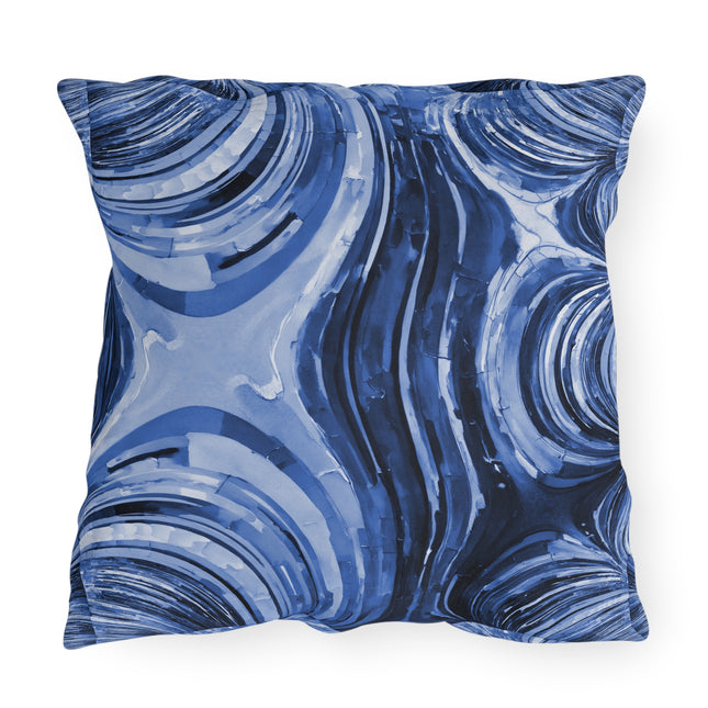 Uzi Spiral Deep Blue 20" x 20" Outdoor Pillow