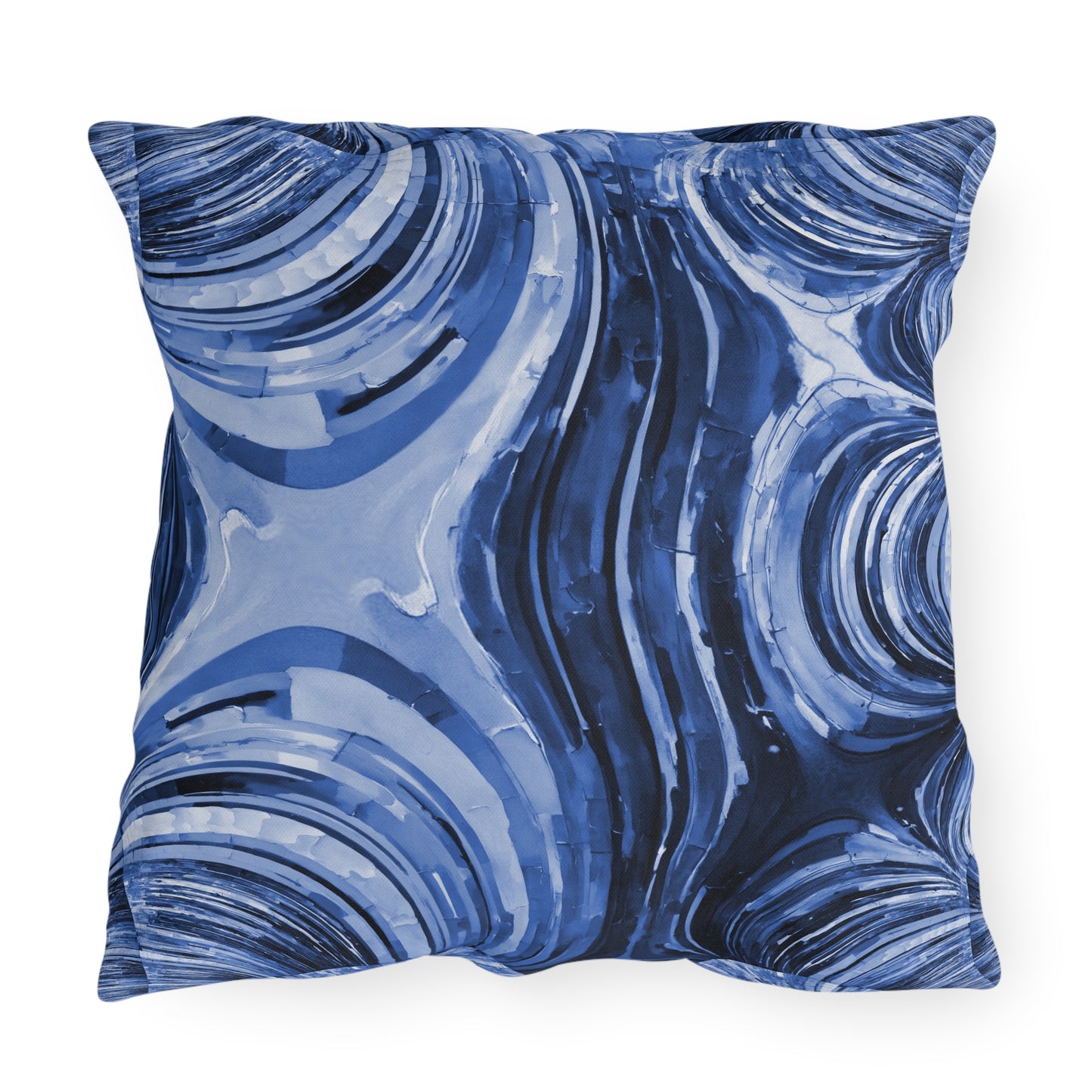Uzi Spiral Deep Blue 20" x 20" Outdoor Pillow