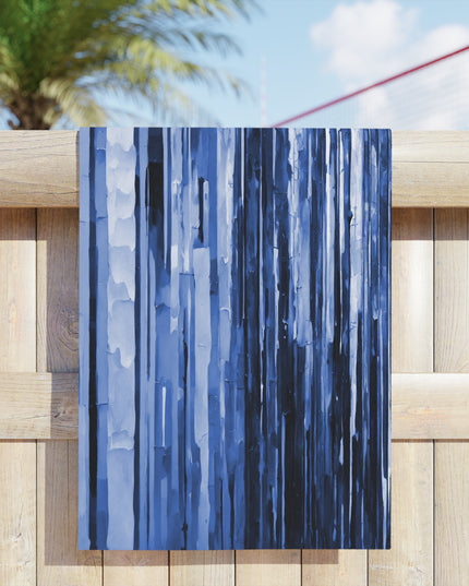 Striped Deep Blue Beach Towel, 24" x 44"
