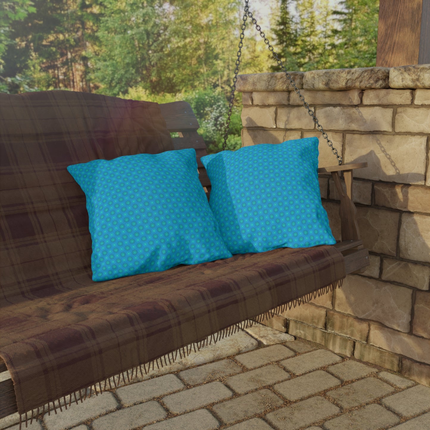 Light Blue Star-crossed Bodies 18" x 18" Outdoor Pillows