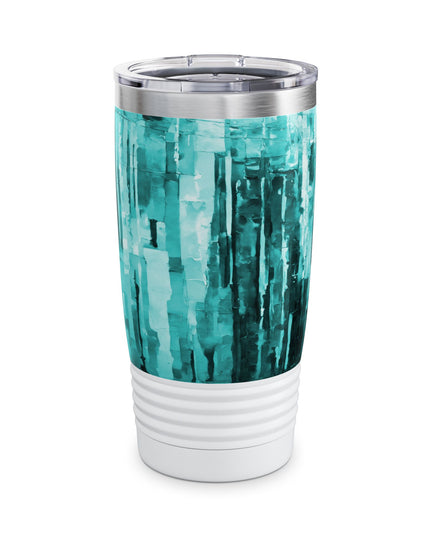 Striped Tif Ringneck Tumbler, 20oz in white