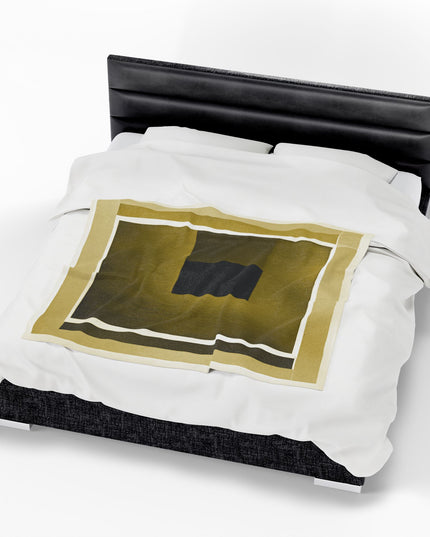 Tan Shadow Velveteen Plush Blanket, 50" x 60"