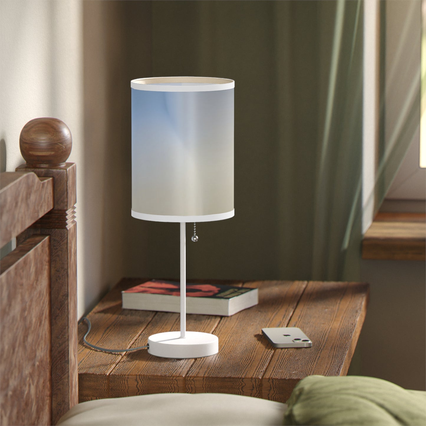 Cobalt Fade Table Lamp on a White or Silver Stand, US|CA plug