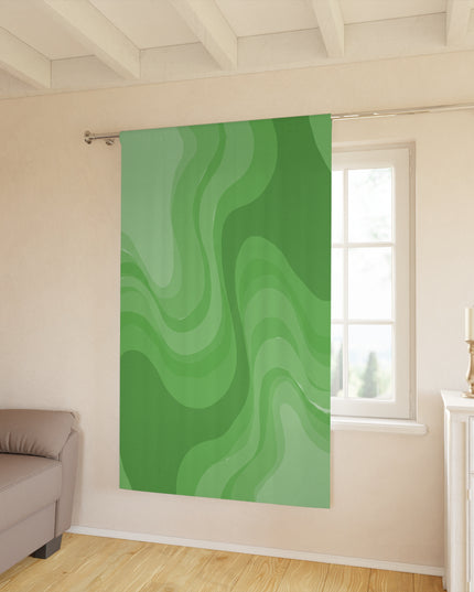 Greenie Meanie Wavey Window Curtain, 50" x  84", blackout