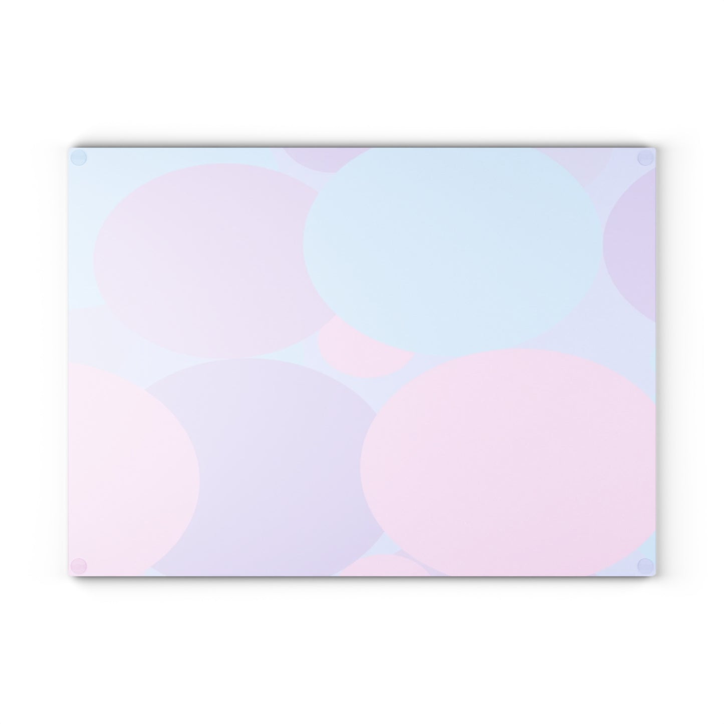 Pastel Purple and Mauve Patches 11" x 15" Glass Cutting Board