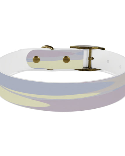 Pastel Soft Blue and Soft White Patches Medium Dog Collar