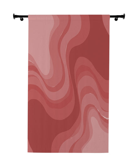 Power Red Wavey Window Curtain, 50" x  84", blackout