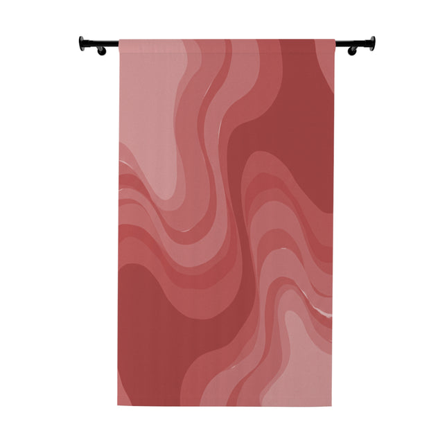 Power Red Wavey Window Curtain, 50" x  84", blackout