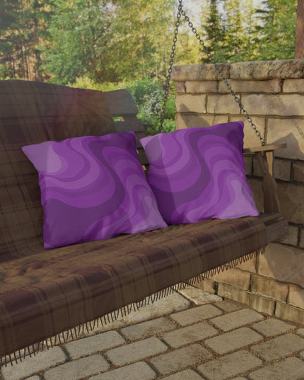Wavey Purple Wavey 18" x 18" Outdoor Pillow